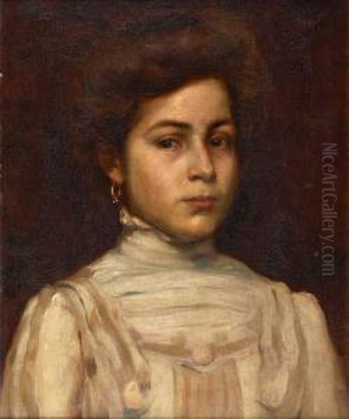 Retrato De Senhora Oil Painting by Jose Veloso Salgado