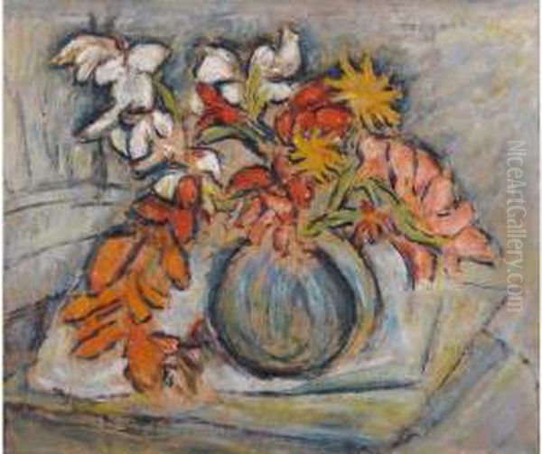 Glaieuls Dans Un Vase Boule Oil Painting by Jeanne Saliceti