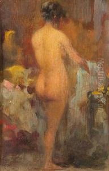 Nudo Al Bagno Oil Painting by Juan Pablo Salinas Y Teruel