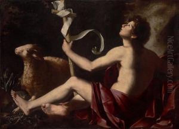 Saint John The Baptist With The Lamb Of God Oil Painting by Tommaso Salini (Mao)