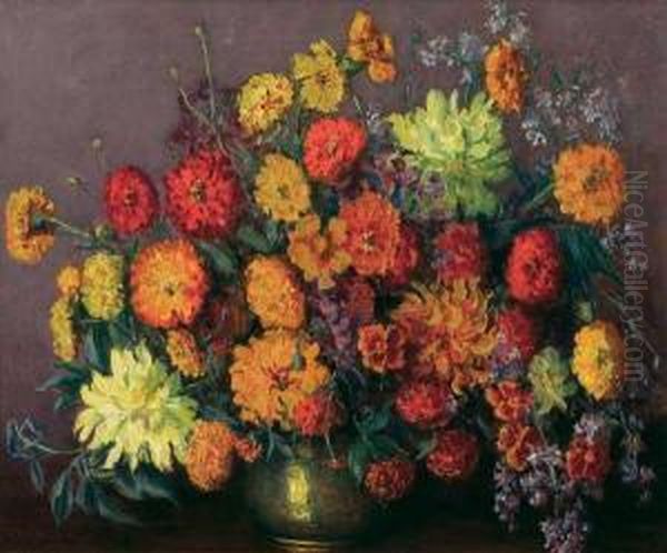 Flowers In A Vase Oil Painting by Alta West Salisbury