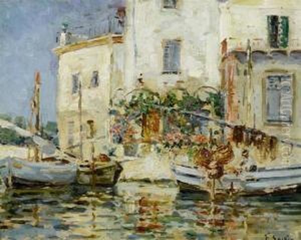 Fishing Boats In France Oil Painting by Fernand Salkin