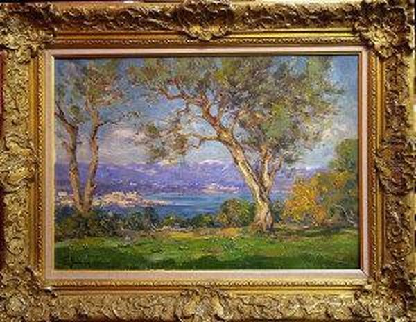 Mediterranean Coastallandscape Oil Painting by Fernand Salkin