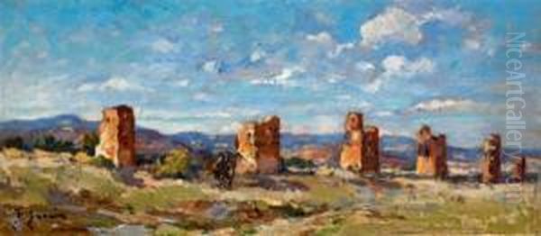 Ruines De Mansourah (tlemcen) Oil Painting by Fernand Salkin