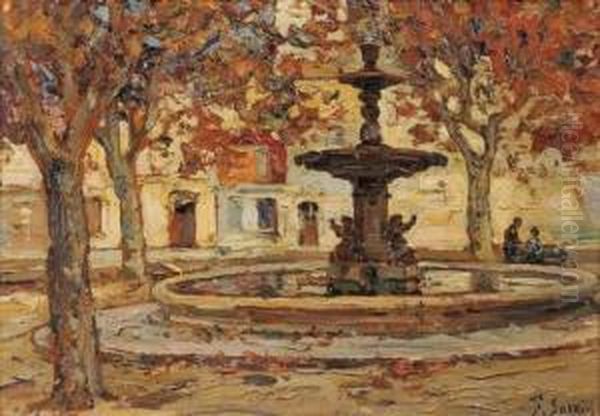 La Fontaine De Martigues Oil Painting by Fernand Salkin