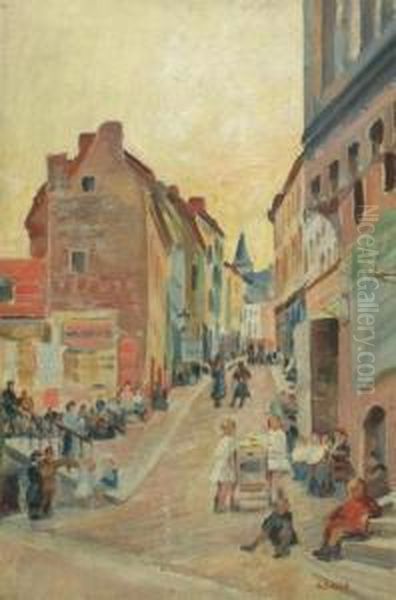 Rue Pierreuse Oil Painting by Olivier Salle