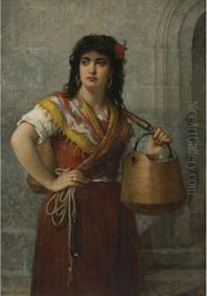 The Water Carrier Oil Painting by Jules Salles-Wagner