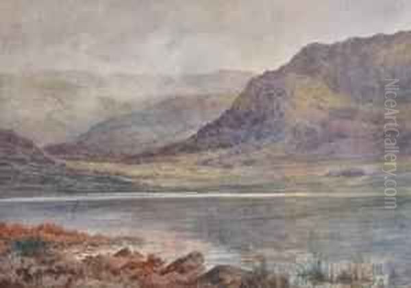 Welsh Mountain Landscape Oil Painting by John Cuthbert Salmon