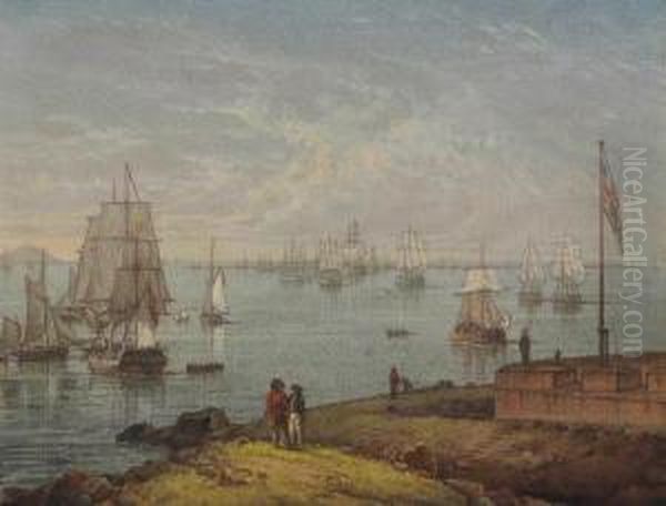 Plymouth Sound Oil Painting by Robert Salmon