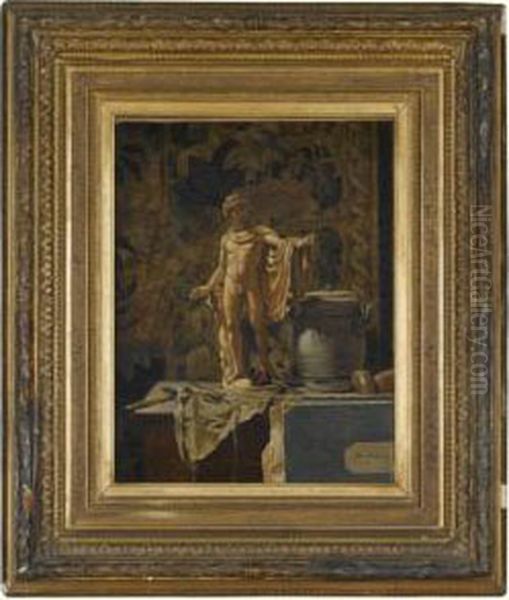 Still Life Featuring The 'apollo Belvedere' Oil Painting by Theodore Frederic Salmon