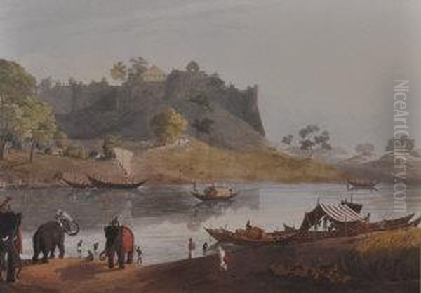 Ruins Of The Fort At Juanpore, 
River Goomtee, 
India Oil Painting by Henry Salt