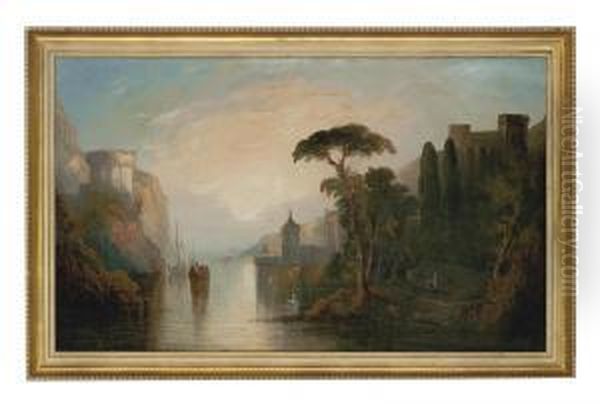 An Italian Capriccio Oil Painting by James Salt