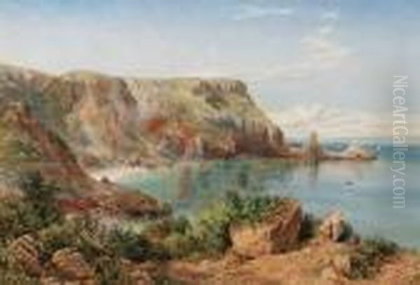 Ansty's Cove, Babbacombe, Devon Oil Painting by John William Salter