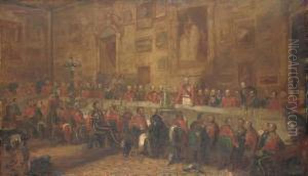 The Waterloo Banquet Oil Painting by John William Salter