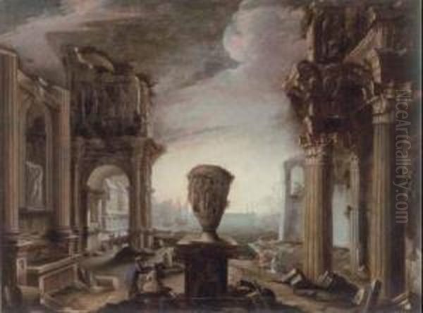 Capriccio Architettonico Oil Painting by Alessandro Salucci