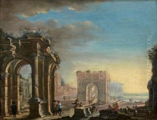 Caprice Architectural Oil Painting by Alessandro Salucci