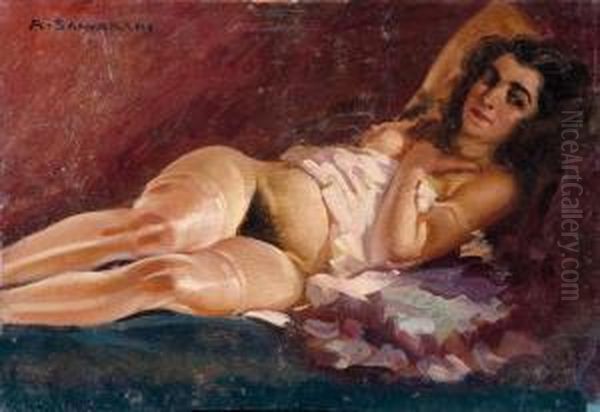 Nudo Femminile Oil Painting by Arcangelo Salvarani