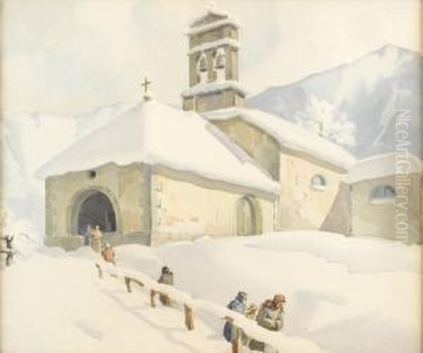 Church In The Snow by Arcangelo Salvarani