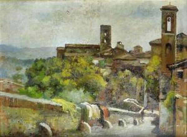 Colle Val D'elsa Oil Painting by Antonio Salvetti