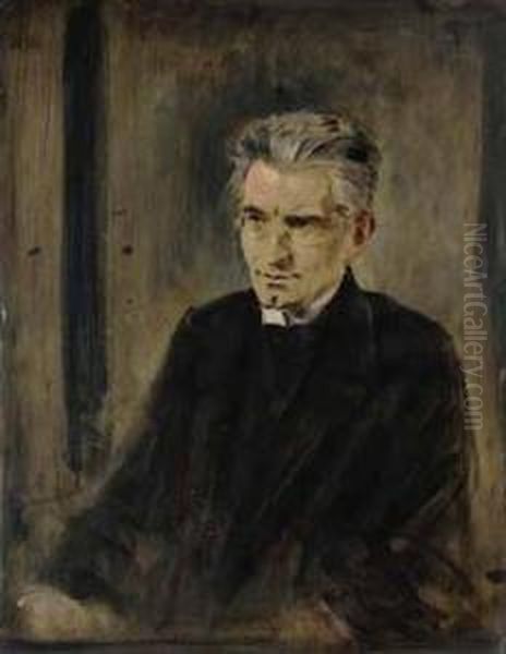 Portrat Pater Rupert Mayer. Oil Painting by Leo Samberger