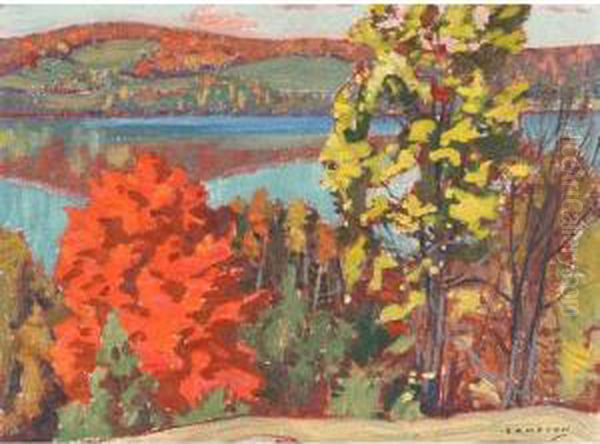 Maple Lake Oil Painting by Joseph Ernest Sampson