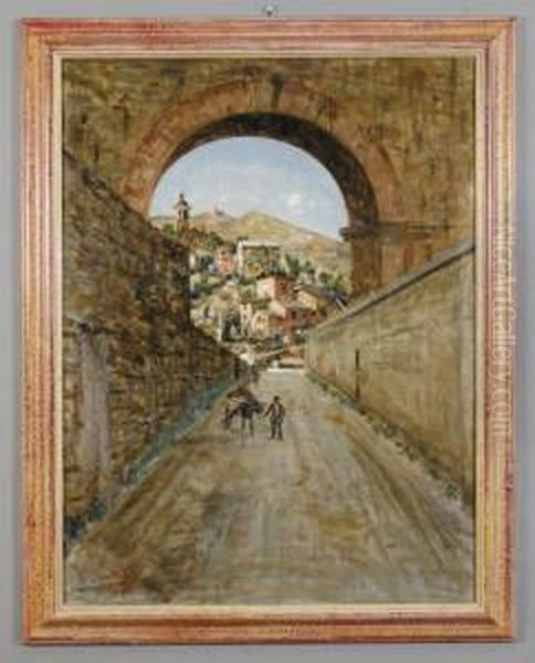 Scorcio Ligure Oil Painting by Vincenzo San Malato