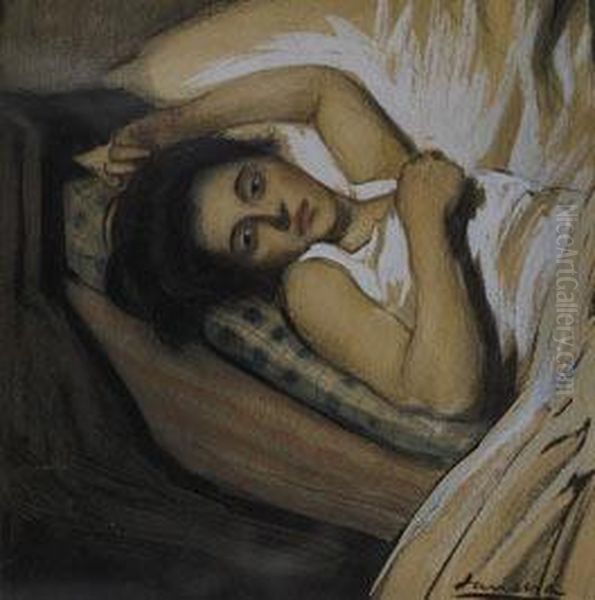 Mujer Recostada, C. 1930 Oil Painting by Francisco Sancha Lengo