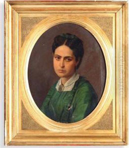 Retrato De Dama Oil Painting by Tiburcio Sanchez De La Barquera