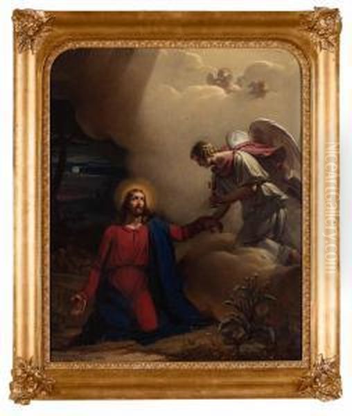 Christus Pa Oljeberget Oil Painting by Johan Gustav Sandberg