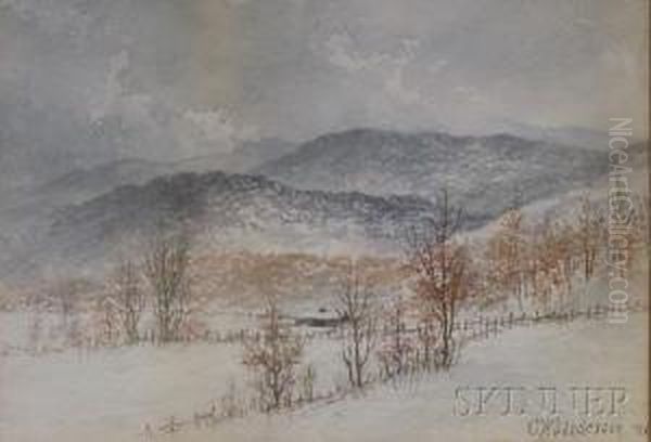 Winter Landscape Oil Painting by Charles Wesley Sanderson