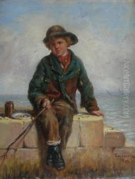 On The Pier Oil Painting by Robert Sanderson