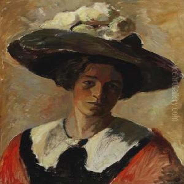 Portait Of A Woman Oil Painting by Anna Marie Sandholt