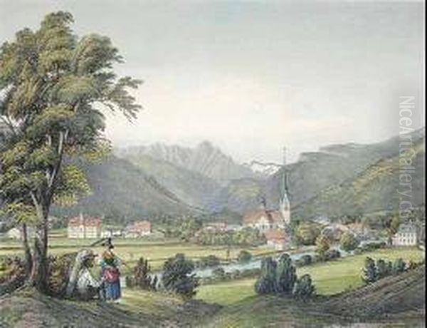 Zell Am Ziller. Oil Painting by Franz Josef Sandmann