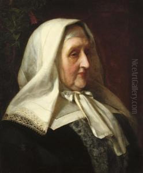 Portrait Of Mrs Elizabeth Clabburn Oil Painting by Anthony Sandys