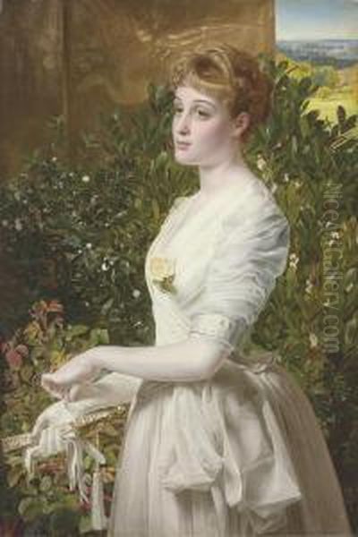 Portrait Of Julia Smith Caldwell Oil Painting by Frederick Sandys