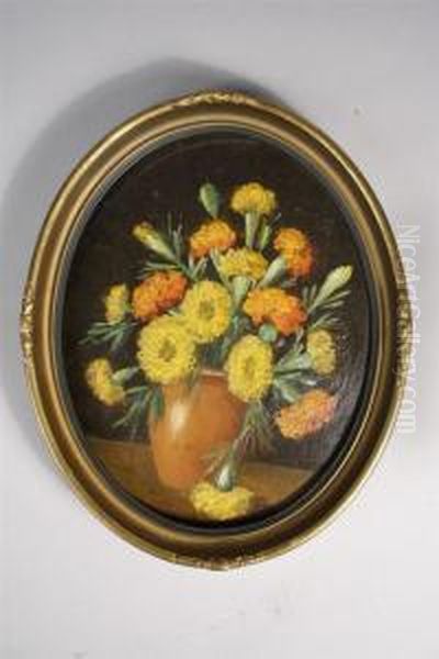 Floral Still Life Oil Painting by Henry L. Sanger