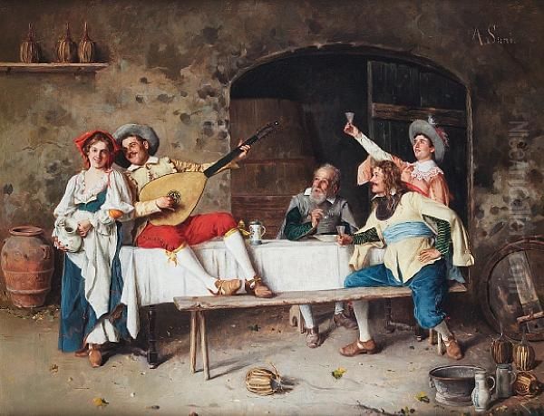 The Troubadour's Charm Oil Painting by Alessandro Sani