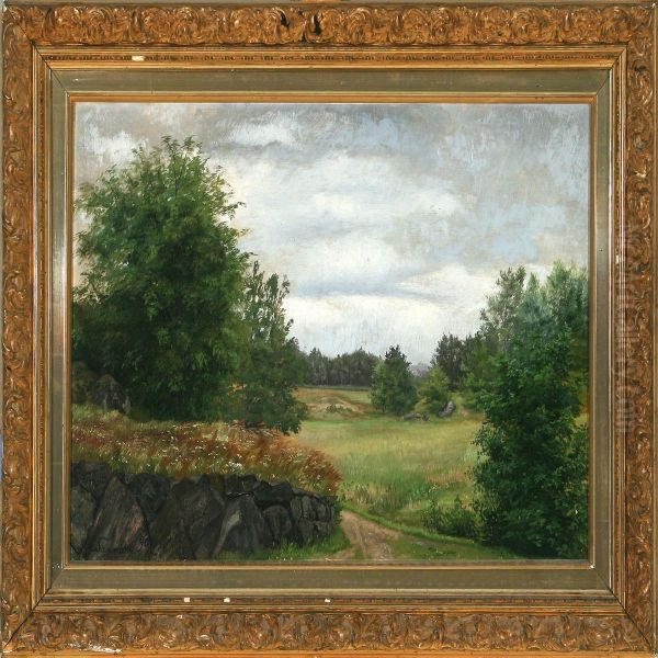 Field Landscape Oil Painting by Charlotte Sannom