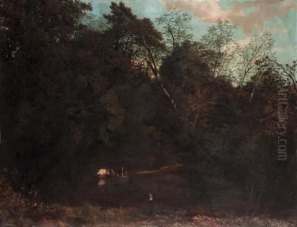 On The Mole, Surrey Oil Painting by George Sant