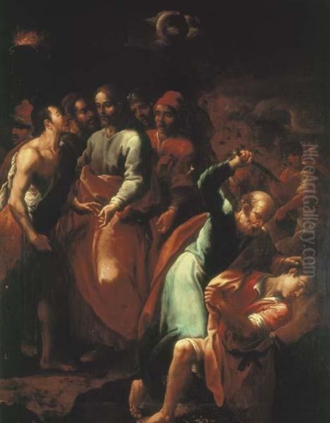 La Cattura Di Cristo E Il Dubbio Di Malco Oil Painting by Fabrizio Santafede