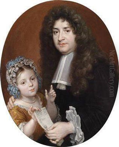 A Young Girl Being Given A Will By Her Guardian Oil Painting by Jean-Baptiste Santerre