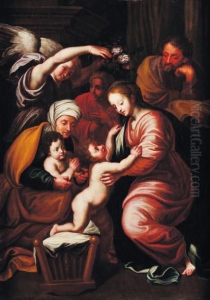 La Sainte Famille Oil Painting by Francesco Raffaello Santoro