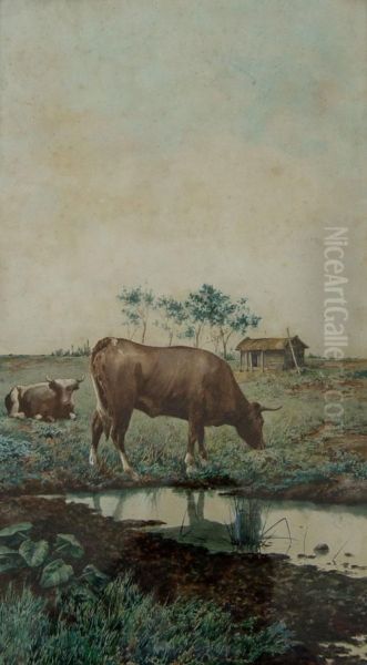 Vacas Oil Painting by Juan Sanuy