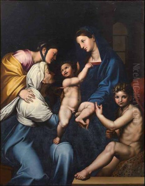 Madonna Dell'impannata Oil Painting by Raphael (Raffaello Sanzio of Urbino)