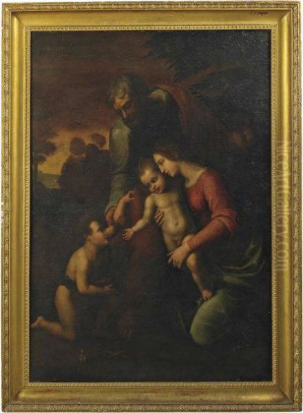 The Holy Family Oil Painting by Raphael (Raffaello Sanzio of Urbino)