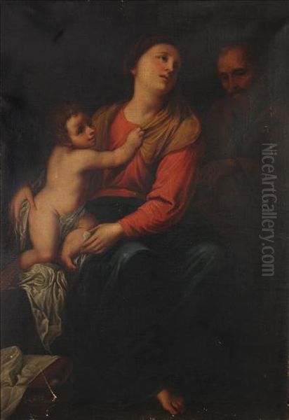 Veneziano The Holy Family Oil Painting by Carlo Saraceni