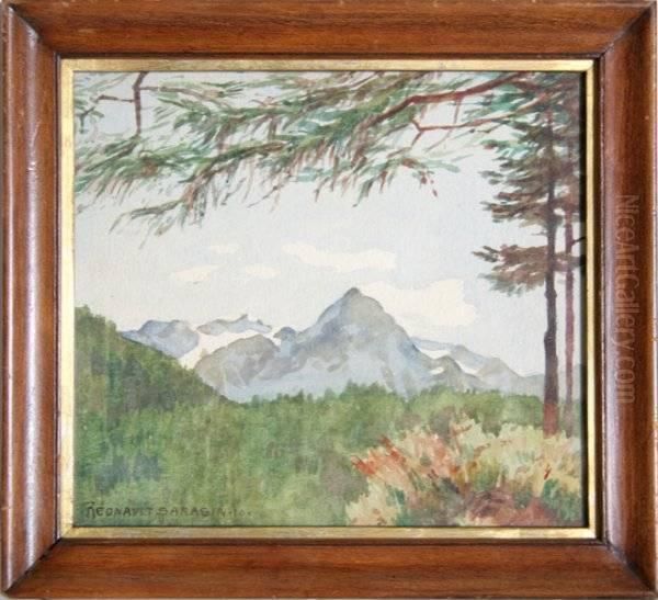 Untitled - Mountain Landscape Oil Painting by Regnault Sarazin