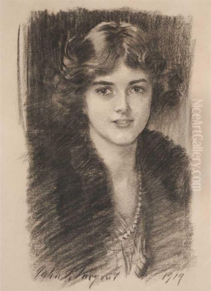 Portrait Of Alice Appleton Hay As A Young Woman Oil Painting by John Singer Sargent