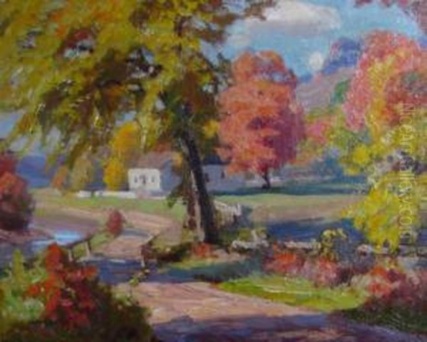 Homestead In Autumn Oil Painting by Paul Turner Sargent