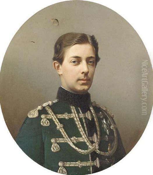 Portrait Of Tsarevich Nikolai Alexandrovich Oil Painting by Sergej K. Sarjanko